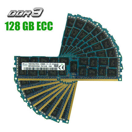 Комплект: Серверна оперативна пам'ять Hynix / 128 GB (8x16 GB) / 2Rx4 PC3L-12800R / DDR3 ECC / 1600 MHz, фото 2