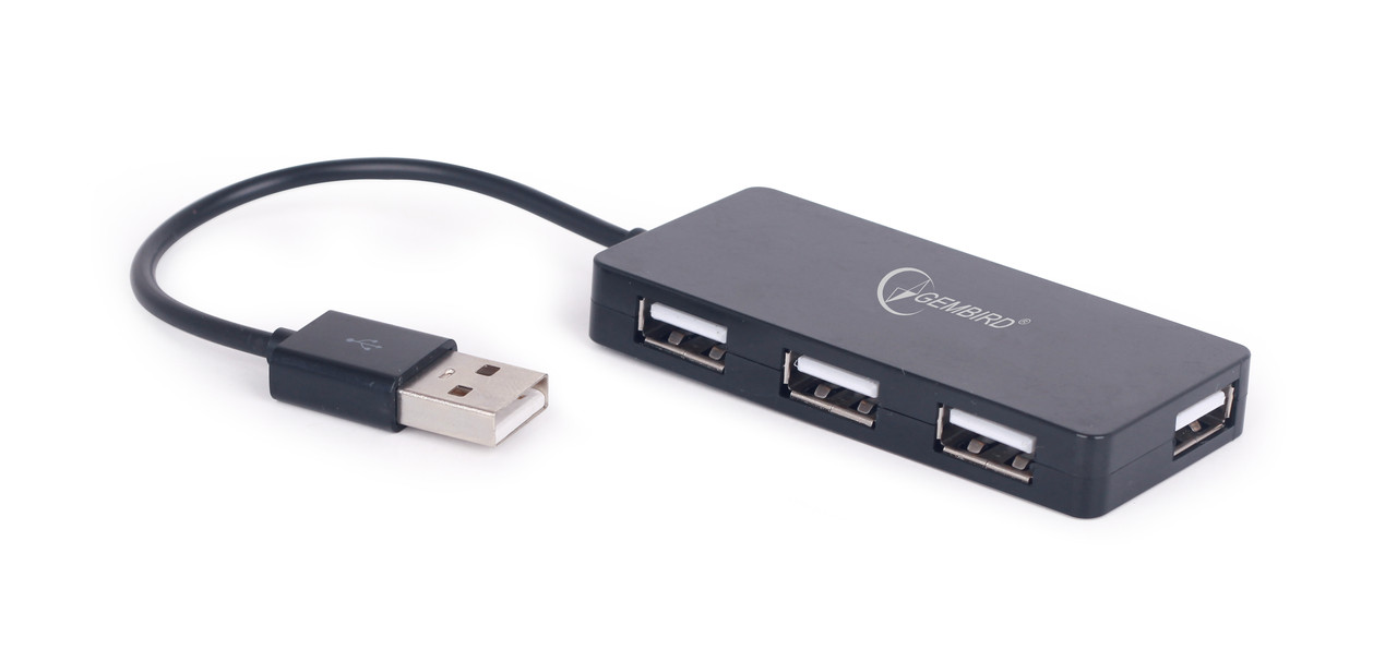 USB Хаб Gembird UHB-U2P4-03 4 в 1 USB - 4 х USB 15 см Чорний