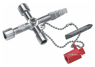 Ключ універсальний до розподільних шаф/щитів NWS "Building" з насадкою 14" PH2/ 1x 7 мм, ланцюгом