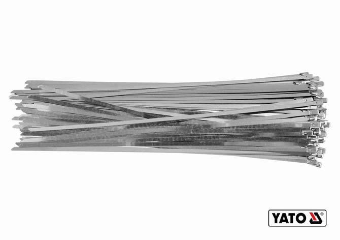 Хомут затискний YATO : смужка- 4.6 х 600 мм з нержавіючої сталі, пак. 100 шт., фото 1