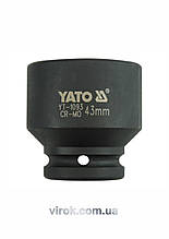 Головка торцева ударна 6-гранна YATO: квадрат 3/4", М= 43 мм, L = 57 мм [4/15]