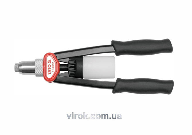 Заклепочник дворучний YATO з обертовою головкою для нітів Ø= 3,2; 4; 4,8; 6,4 мм, l = 328 мм [12], фото 1