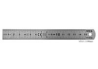 Лінійка з нержавіючої сталі YATO : L= 150 x 19 мм, двостороння шкала, таблиці перетворення