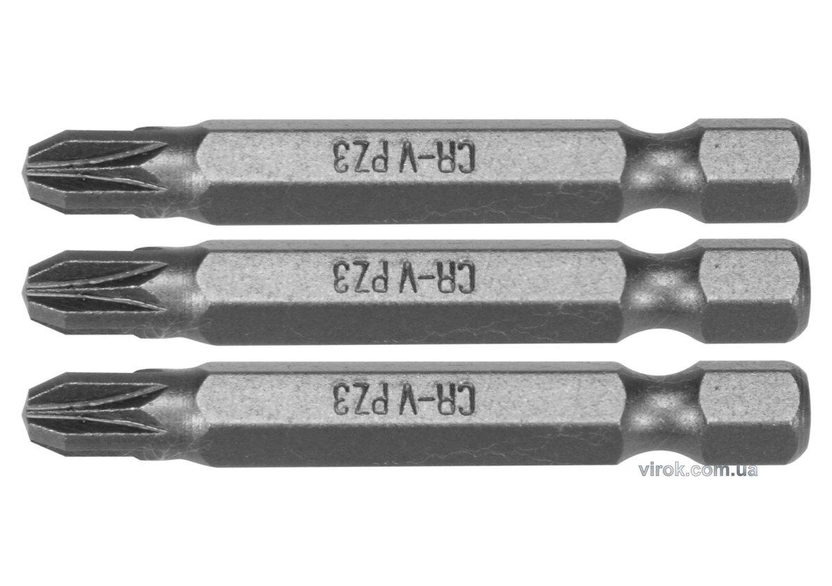 Насадка викруткова STHOR : Pozidriv PZ3 x 50 мм, HEX 1/4", Cr-V, 3 шт