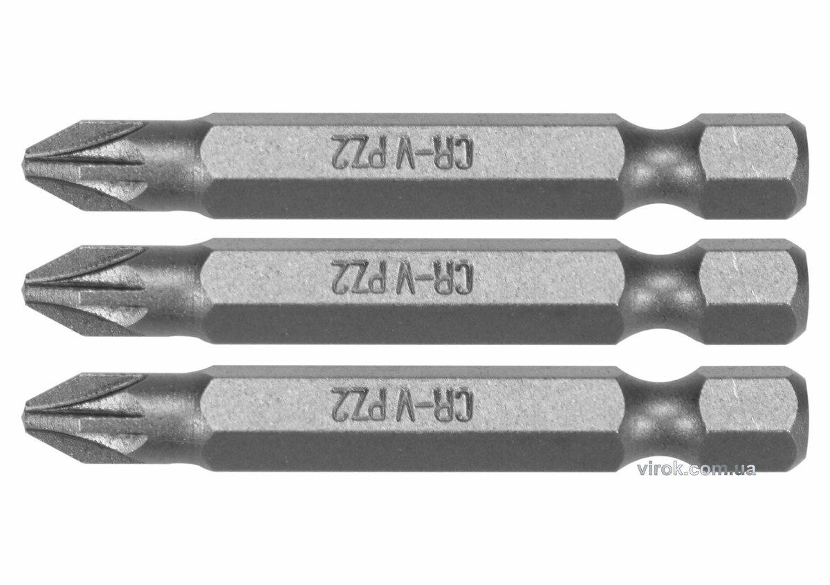 Насадка викруткова STHOR : Pozidriv PZ2 x 50 мм, HEX 1/4", Cr-V, 3 шт