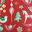Подушка, 40*40 см, новорічна, (бавовна), (новорічні коники та іграшки на червоному), фото 3