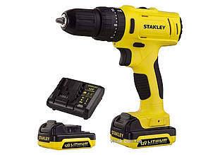 Шуруповерт-дриль акумуляторний STANLEY : 12 В, 2 x Li-Ion 1.5 Агод, патрон Ø≤10 мм + кейс