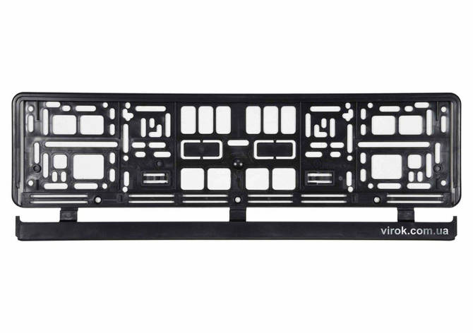 Рамка під номерний знак авто VOREL : чорна, 529 х 132 х 11 мм (пластикова), фото 1