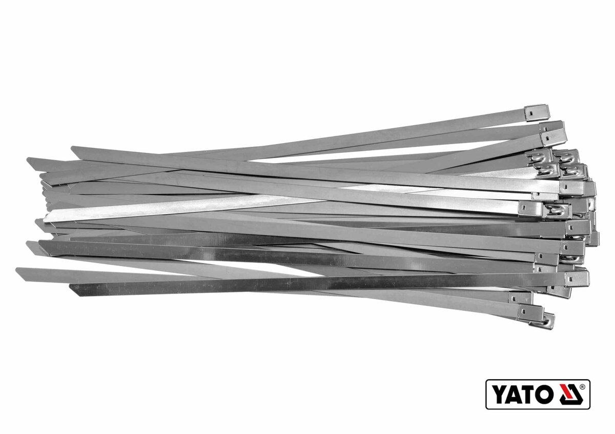Хомут затискний YATO : 8 х 400 мм з нержавіючої сталі, пак. 50 шт