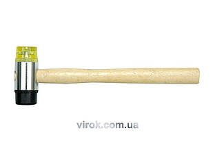 Молоток гумa-пластик VOREL з дерев'яною ручкою, Ø=35мм [30/60]