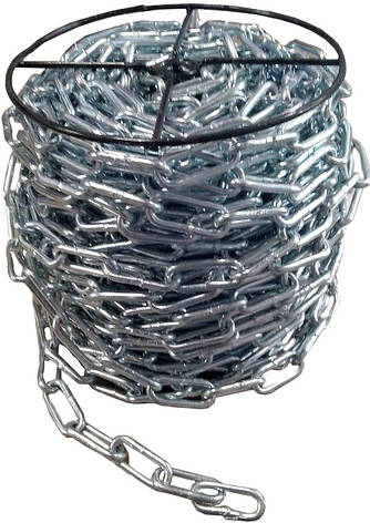 Ланцюг з короткою ланкою оцинкований ТМ "VIROK" DIN 5685A; Ø= 4 мм, 25 кг, l= 86 м ± 1,0% (TR), фото 1