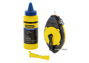 Шнур для розмітки STANLEY " PowerWinder ", в комплекті, 30м, крейдяний порошок 45г, Підвісний рівень