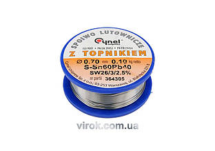 Припій Sn60-Pb40 дротяний на котушці VOREL : Ø= 0,7 мм, m=100 г  [60]
