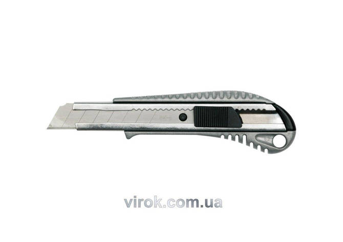 Ніж VOREL з висувним лезом з відломними сегментами : М= 18 мм, металевий корпус [12/120], фото 1