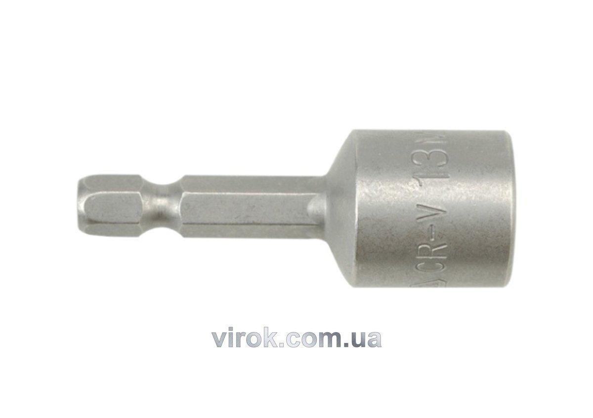 Насадка торцева магнітна 6-гранна YATO : HEX M13 x 48 мм, HEX Ø= 1/4" [Блістер]