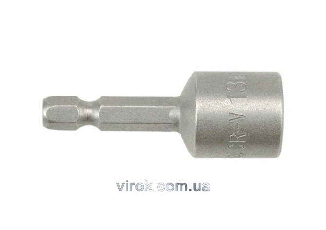 Насадка торцева магнітна 6-гранна YATO : HEX M13 x 48 мм, HEX Ø= 1/4" [Блістер], фото 1