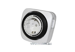 Таймер механічний міні, 24H з заземл-м