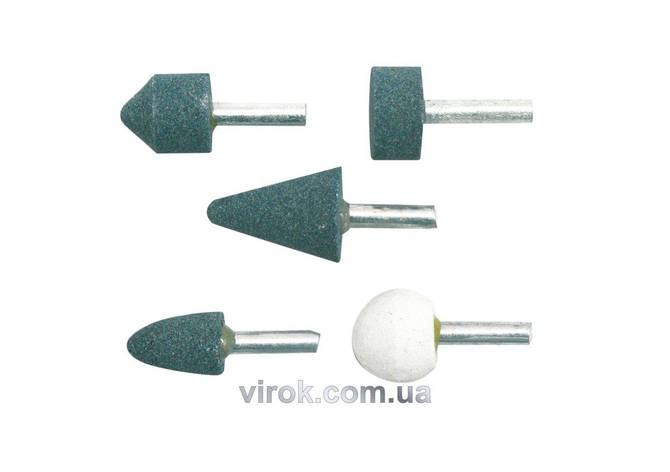 Камені шліфувальні VOREL (набір) Ø-6мм, 5шт. [25/200], фото 1