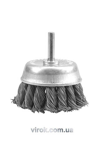 Щітка - крацовка VOREL вита ЧАШКА Ø-75мм стержень [12/96], фото 1