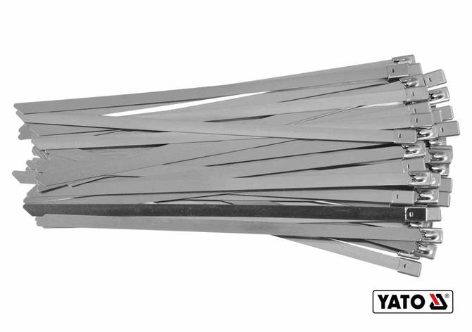 Хомут затискний YATO : 8 х 200 мм з нержавіючої сталі, пак. 50 шт, фото 1