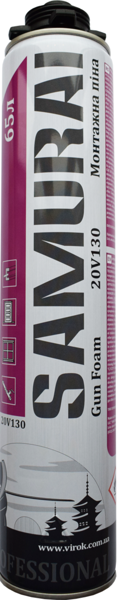 Піна пістолетна SAMURAI Premium Gun Foam 65, 805ml UKR ,930г