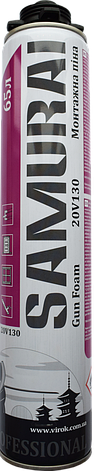 Піна пістолетна SAMURAI Premium Gun Foam 65, 805ml UKR ,930г, фото 1