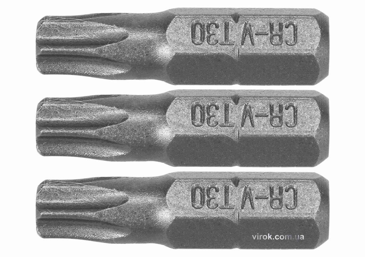 Насадка викруткова STHOR : TORX T30 x 25 мм, HEX 1/4", Cr-V, 3 шт