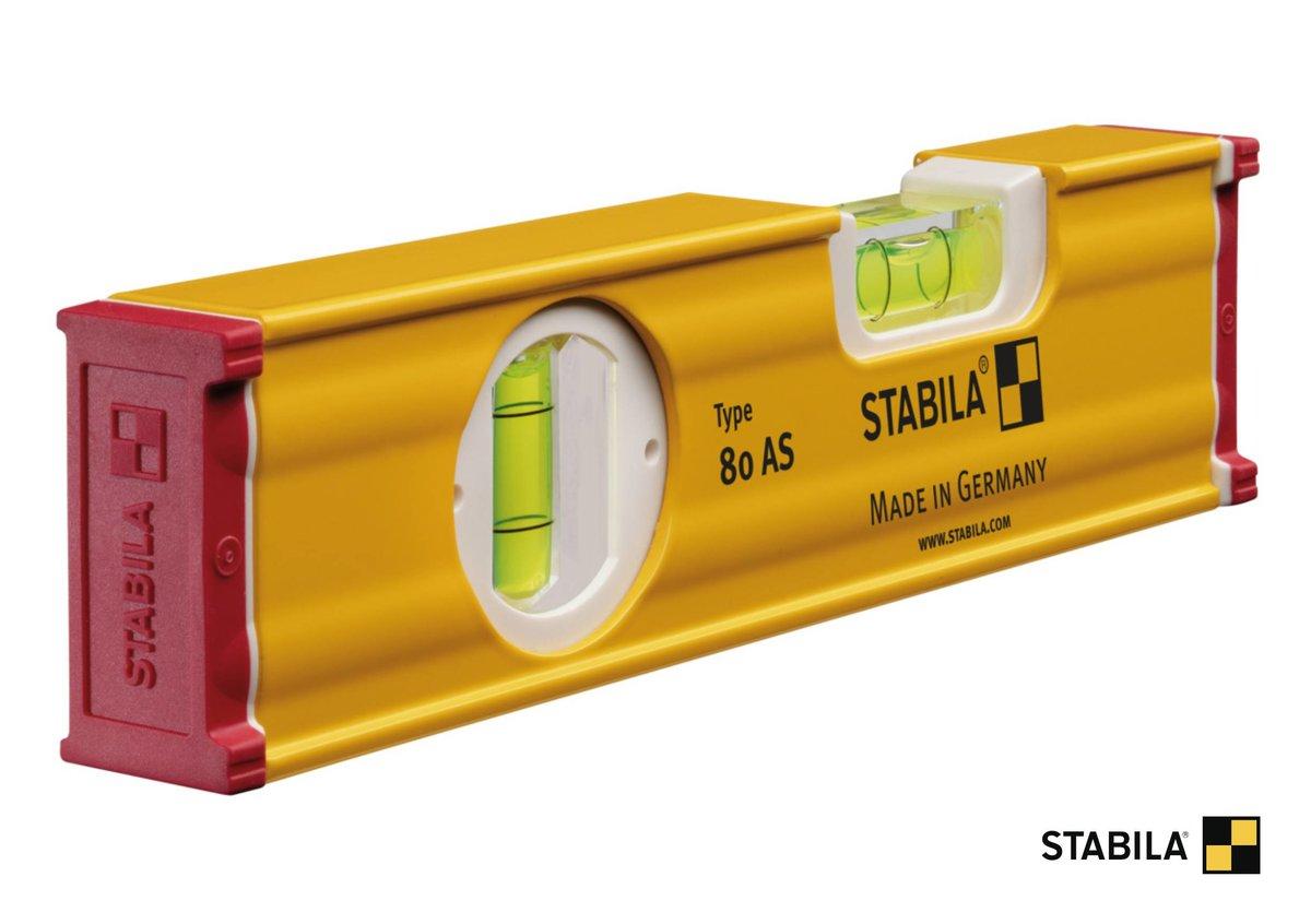 Рівень STABILA Type 80 AS : L= 20 см, 2 капсули. ударостійкий профіль (ребр.жостк) ковпачки