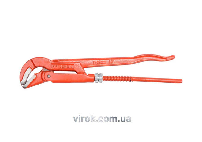 Ключ трубний з карбонової сталі VOREL 1", 45°, фото 1