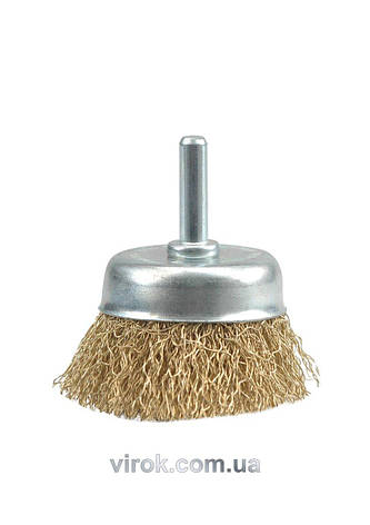 Щітка - крацовка VOREL ЧАШКА з стержнем Ø-50мм [10/180], фото 1