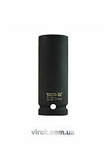 Головка торцева ударна 6-гранна YATO : подовжена, квадрат 1/2", М= 21 мм, L= 78 мм [20/80]