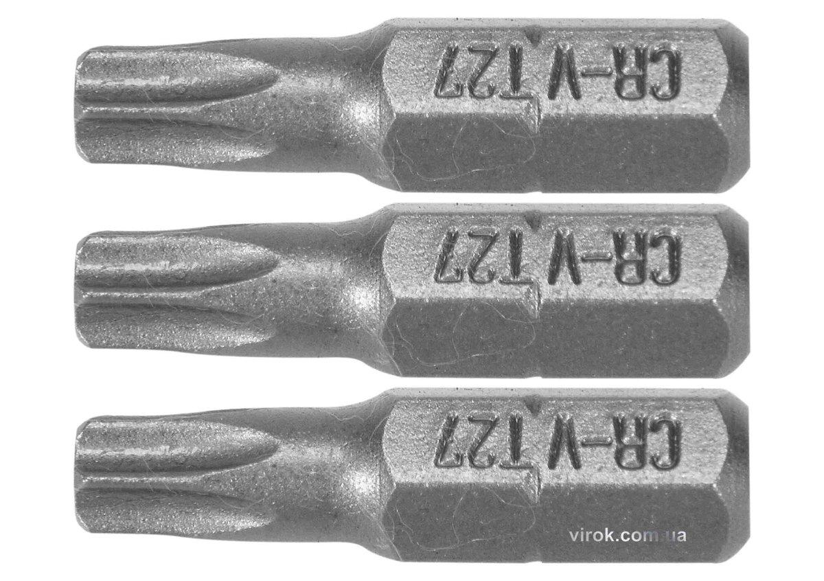 Насадка викруткова STHOR : TORX T27 x 25 мм, HEX 1/4", Cr-V, 3 шт