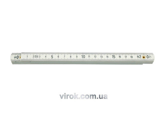 Метр складений пластмасовий VOREL : L= 2 м [12/120], фото 1