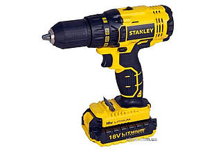 Шуруповерт-дриль акумуляторний STANLEY : 18В, 2 х Li-ion акумулятори 1.5 А/г, патрон з Ø≤13 мм, кейс