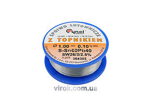 Припій Sn60-Pb40 дротяний на котушці VOREL : Ø=1мм, m=100 г  [60]