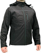 Куртка робоча SOFTSHELL з прикріпн капюшоном YATO розм S, чорна, 3 кишені, 96% поліест і 4% спандекс, фото 2