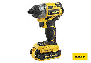 Шуруповерт безщітковий акумуляторний STANLEY: 2 х Li-ion 18 В 2 АГод, 1/4", 160 Нм + кейс