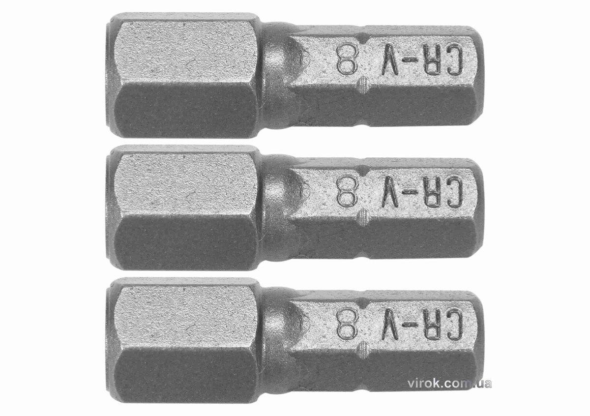 Насадка викруткова STHOR : HEX H8 x 25 мм, HEX 1/4", Cr-V, 3 шт