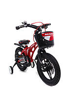 Детский велосипед MARS-14 Дюймов легкий магниевый со складным рулем и часами от 4 лет Красный
