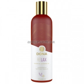 Натуральна масажна олія DONA Relax — Lavender Tahitian Vanilla, 120 мл