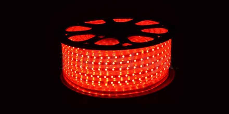 Світлодіодна LED стрічка 5050 Red 100m 220V (червоний діод)