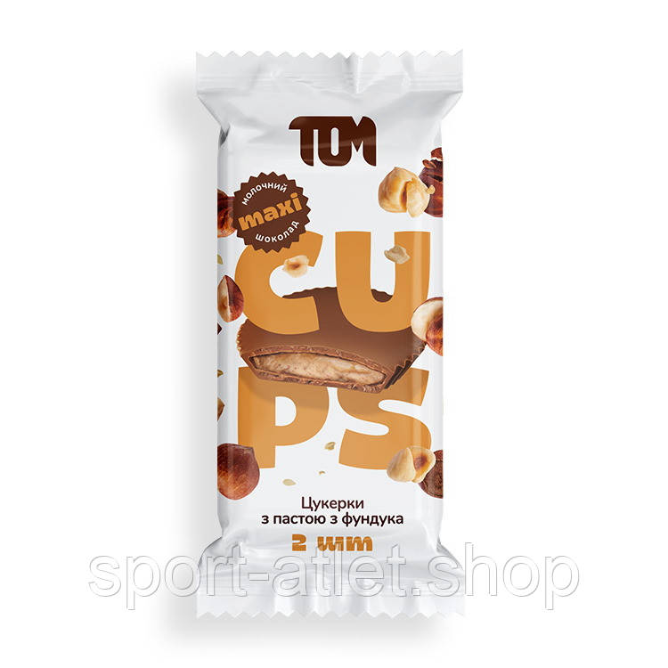 Замінник харчування TOM Цукерки з пастою із фундука, 2*19 грам