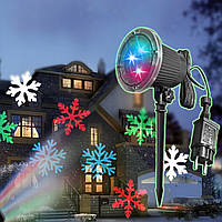 Вуличний лазерний проектор кольорові сніжинки Star Shower Snowfall різдвяний проектор Різнобарвний