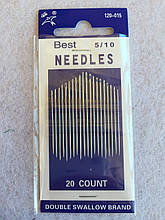 Голки ручної (ігорки для шиття) NEEDLES No 120-0115-5/10 (20шт)