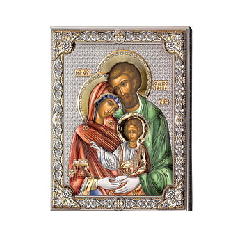 Ікона Свята Сімейство із кольоровою ємаллю прямокутник