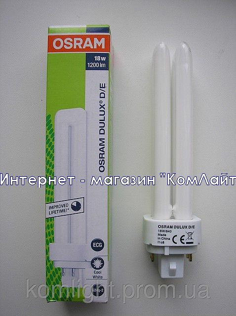 Лампа OSRAM DULUX D/E 18W/840/4Р G24q-2 (Китай): продажа, цена в Киеве ...