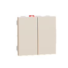 Перемикач 2 клавішний 2 модуля Schneider Electric Unica New бежевий NU321344