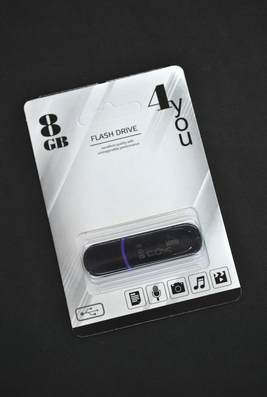 Флеш-накопичувач Usb 8Gb 4you 012 Jet Black series