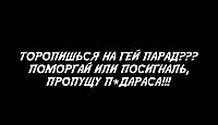 Виниловая наклейка на авто Торопишься на г*й парад? 50*20 см