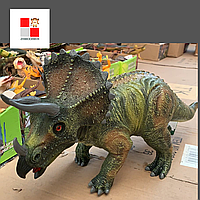 Большой Динозавр резиновый Тиранозавр, Трицератопс, Диплодок, стегозавр со звуком игрушка Q 9899-512 А